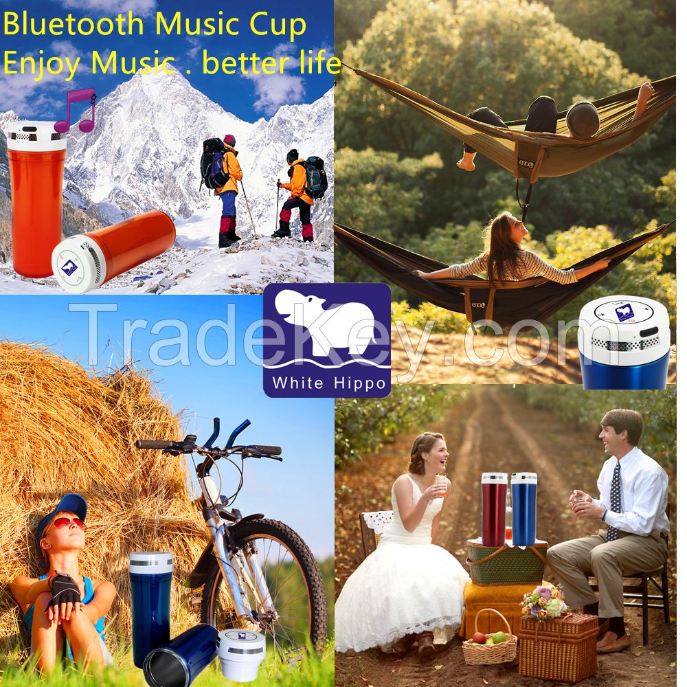 2015 latest designs wireless technology bluetooth music thermos cup