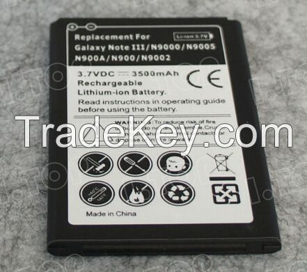 High Capacity 3500mah mobile battery for Samsung Galaxy Note 3 battery N9000