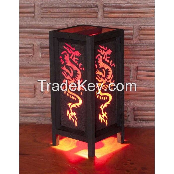 5x11 Red Tattoo Dragon Handmade Lamp