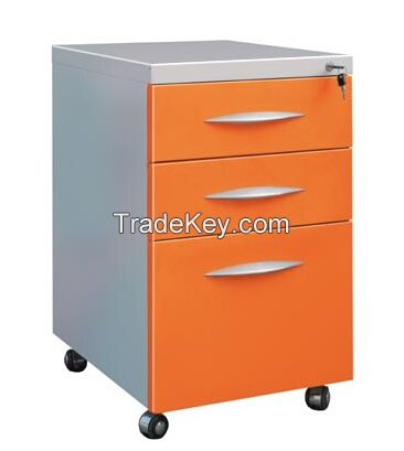 Stainless Steel 3-Drawer Mobile Cabinet