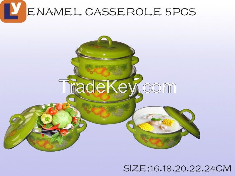Hot sale bright color namel casserole cookware set