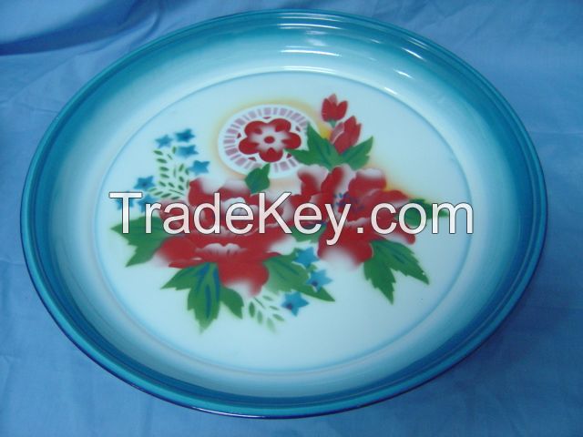 Hot sale enamel plate round tray deco enamelware