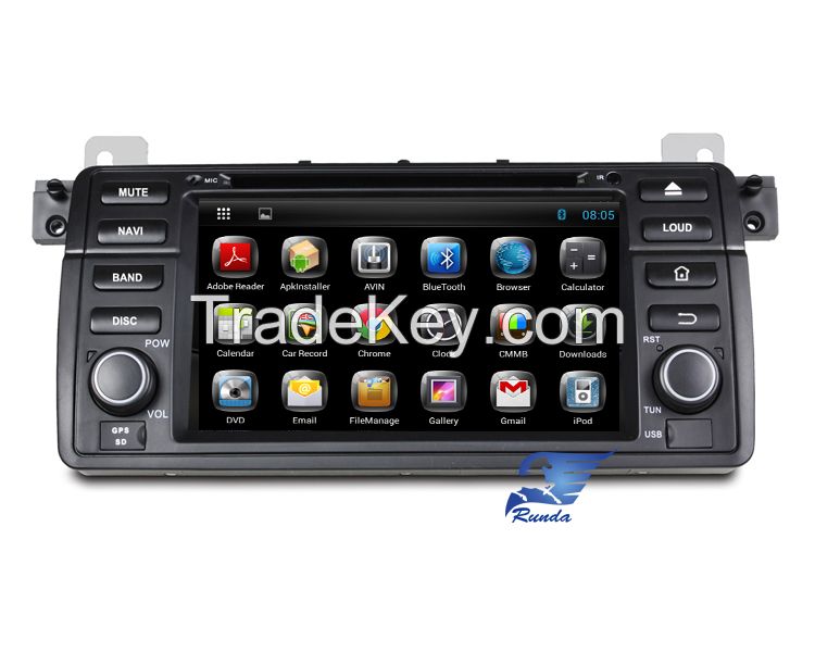 Pure Android 4.2 car dvd player for bmw e46 m3 7inch with 3G wifi DVR OBD 3D UI BT IPOD RDS ATV
