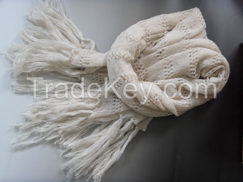 Acrylic Shawls With Long Fringe