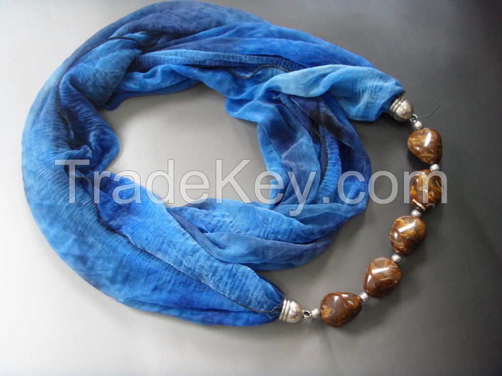 POLYESTER SCARF WITH STONES