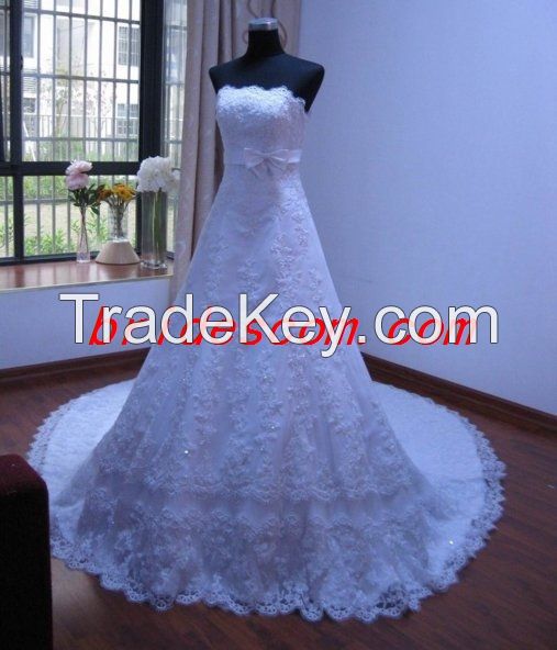 Lace Style Wedding Dress Hot Sale A-Line Bridal Gown Floor-Length