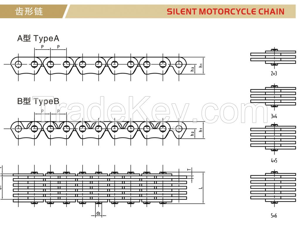 2023LW/2034LW/2045LW/2023LN/2034LN Motorcycle Silent Chain