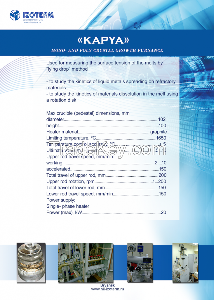 Universal research mono and poly crystal growth furnace