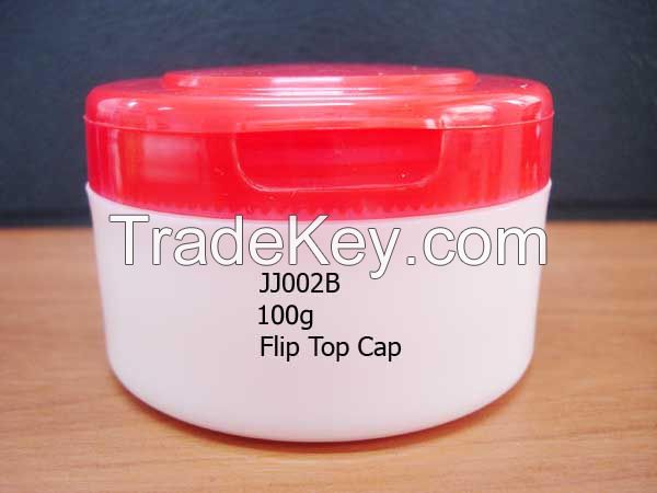 Cosmetic jar with flip top cap