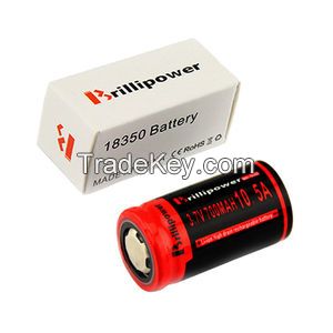 Brillipower Black IMR18350 700mAh 3.7V LI-MN Rechargeable Battery , BUTTON Top ,10.5A