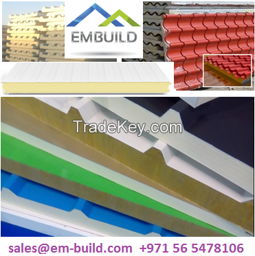 Dubai/ UAE  insulated sandwich panels/ PU panels/ PIR panels/ Rock wool panels