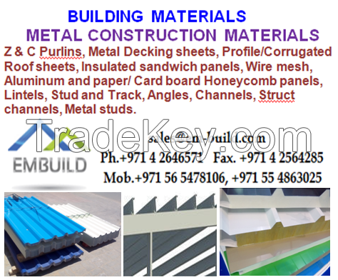 Insulated Cladding/ Roofing Insulation materials / Sandwich Panels - UAE/Dubai/Qatar/Oman/Middle East/AFRICA/India