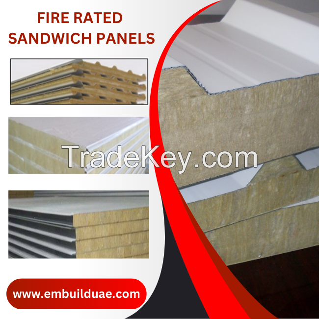 Fire rated sandwich panels / rock wool insulated Fire rated panels / Fire rated rock wool panels