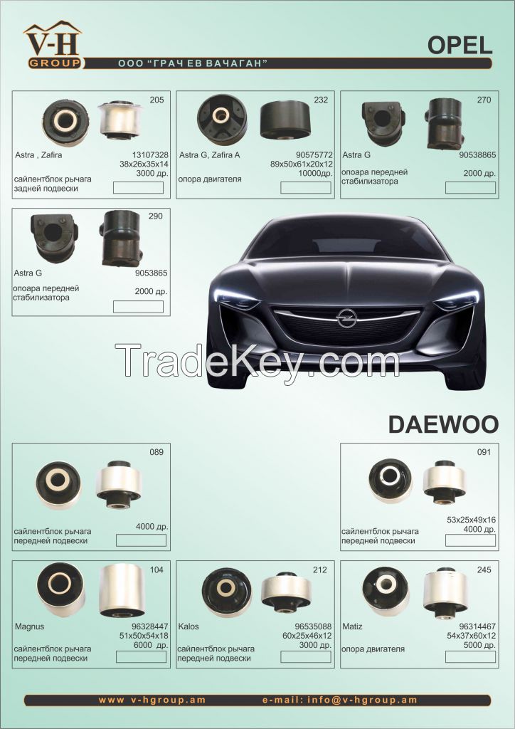 V-H Group LTD produces high quality suspension bushing for all kinds of cars