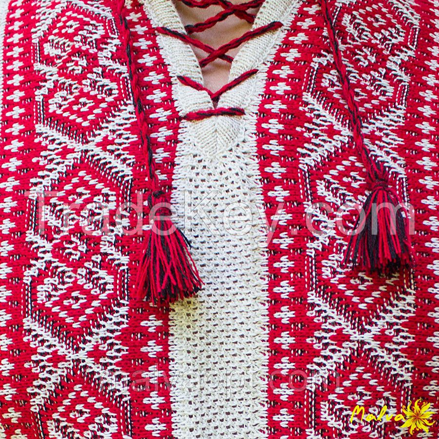 Ukrainian National Embroidered Men Shirt, Folk Style, Vyshyvanka, 100% Linen