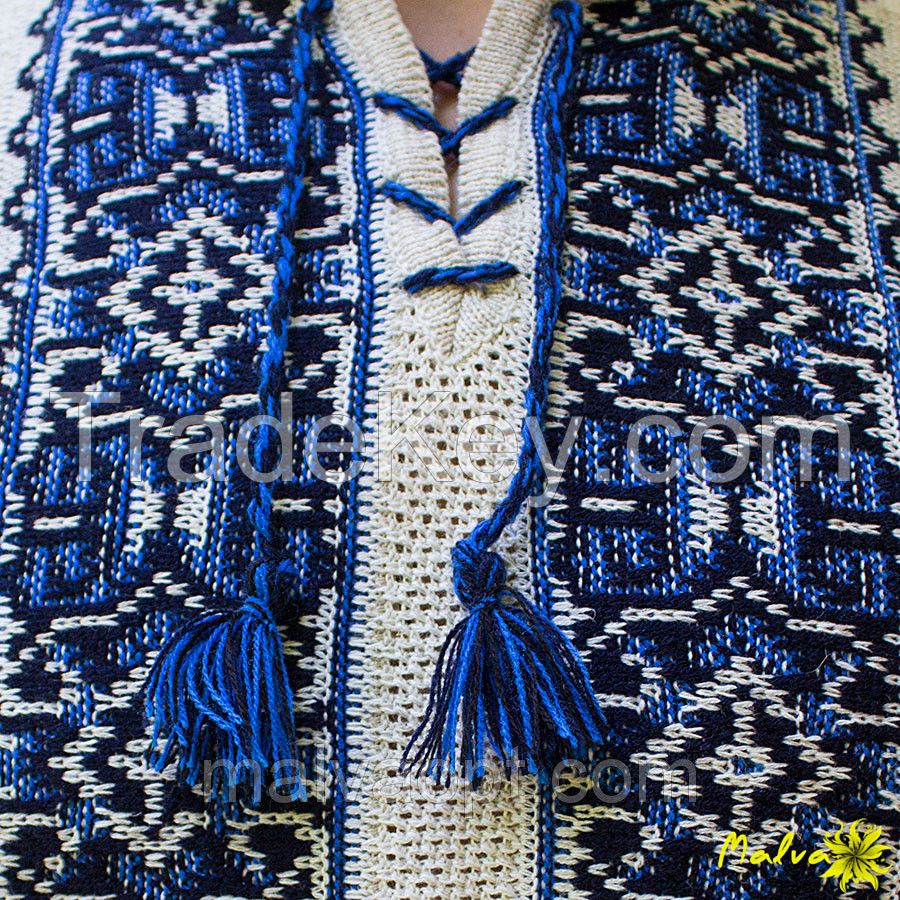 Ukrainian National Embroidered Men Shirt, Folk Style, Vyshyvanka, 100% Linen