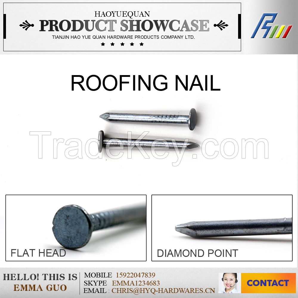 high quality Q195 roofing nail made in china, clout nail from china factory