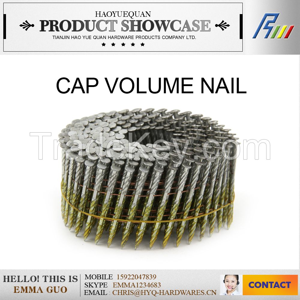 Q195 coil ware nails made in china factory, cap volume nail, pallet coil nails