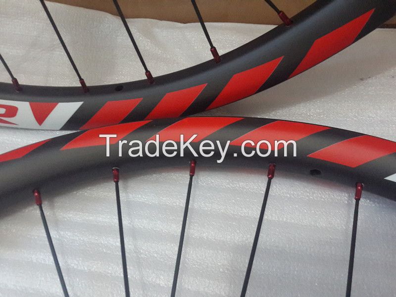 26er 35mm wide MTB carbon wheelset AM enduro Down Hill Clincher Wheels