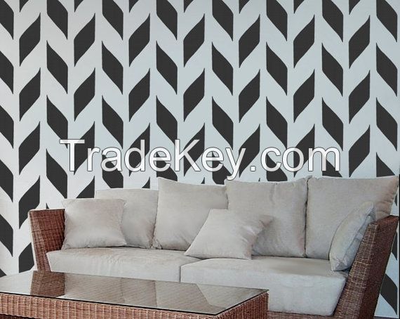 Self adhesive vinyl temporary removable wallpaper, wall decal - Herringbone pattern- 071