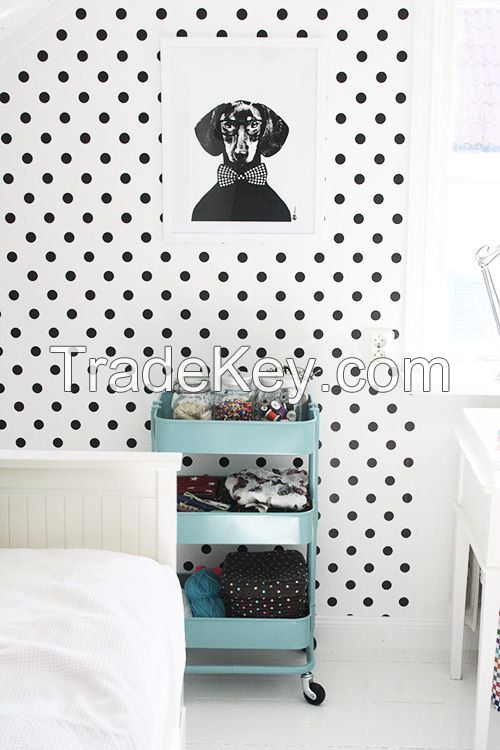 Self adhesive vinyl temporary removable wallpaper, wall decal - Dalmatian Polka dot - 003