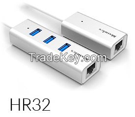 Matricx 4 Port Portable USB 3.0 HUB With RJ45 Port
