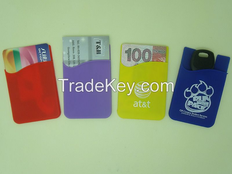 Sticky card holder, cellphone sticky pocket