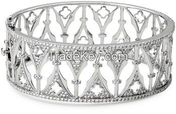 7.55 CTDiamond 14K Gold Cuff Bracelet