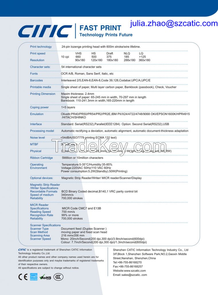 passbook printer for financial sector