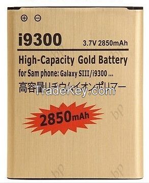 2850mAh Li-ion High Capacity Gold Battery for Samsung Galaxy S3 S III