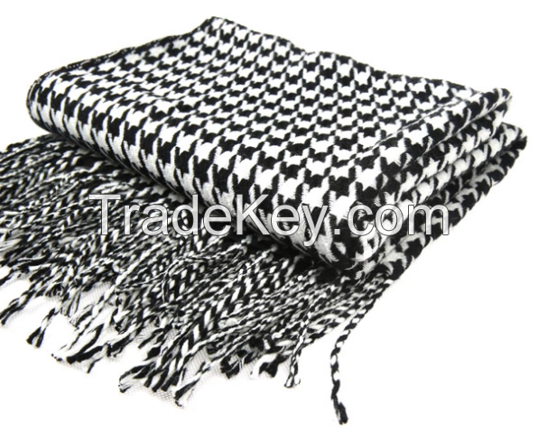 Woven Houndstooth Shawl Knitting Blanket Throw