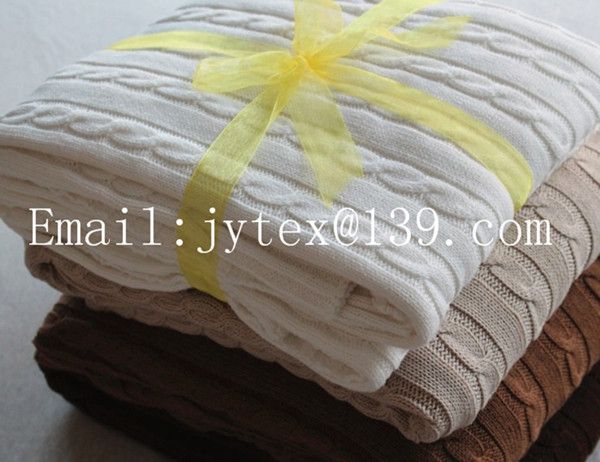 Braided Cable Knitted Throw Blanket Couch Cover