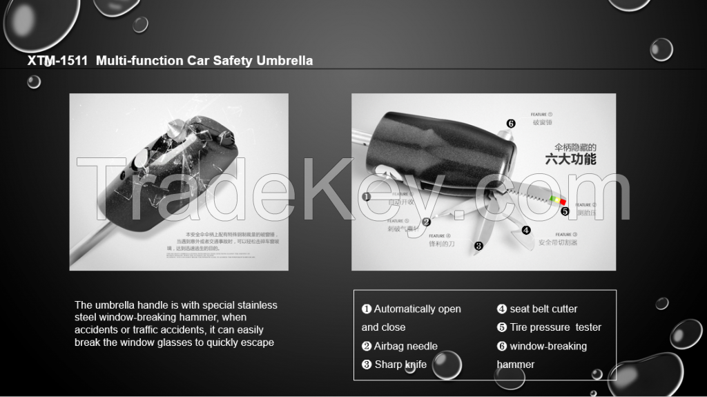 XTM-1511  Multi-function Car Safety Umbrella