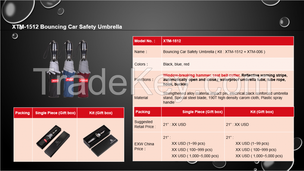 XTM-1512 Bouncing Car Safety Umbrella