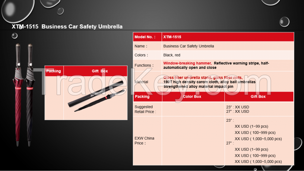 XTM-1515  Business Car Safety Umbrella