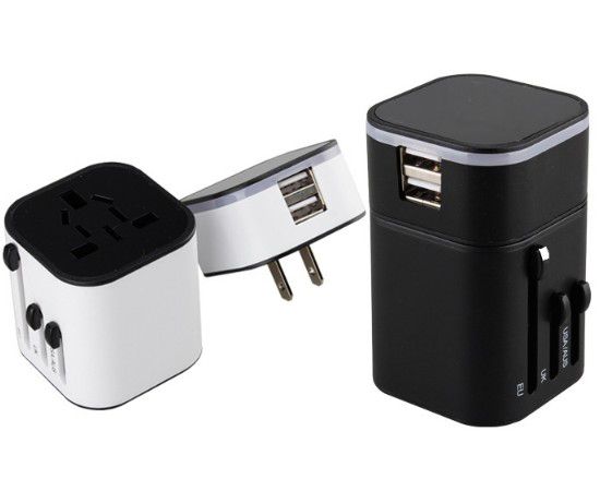 Universal Multi-function Travel Adapter Electric Plugs Sockets Converter US/AU/UK/EU with Dual USB Charging 5V 3.2A