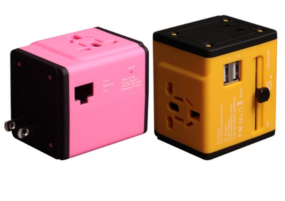 WIFI Multifunctional Travel Adapter Power Adapter Plug Converter All in One Dual USB Universal Wall Charger for UK/EU/AU/USA