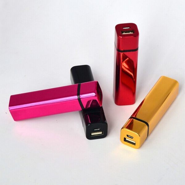 New Metal Lipstick Power Bank 2600mAh Fashsion Colorful Mobile Phone Emergency Battery Charger