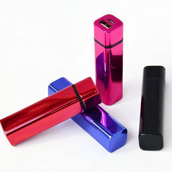 New Metal Lipstick Power Bank 2600mAh Fashsion Colorful Mobile Phone Emergency Battery Charger