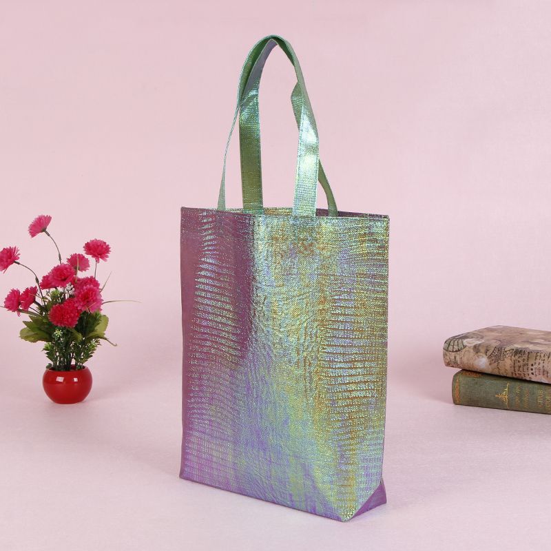 Shiny Non Woven Fabric Laser Mtallic Tote Bag