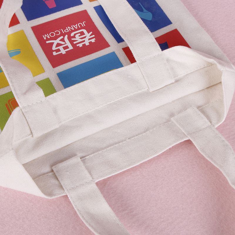 Logo Print Recycle Durable Fabric Organic Calico White Custom Cotton Canvas Shopping Bag