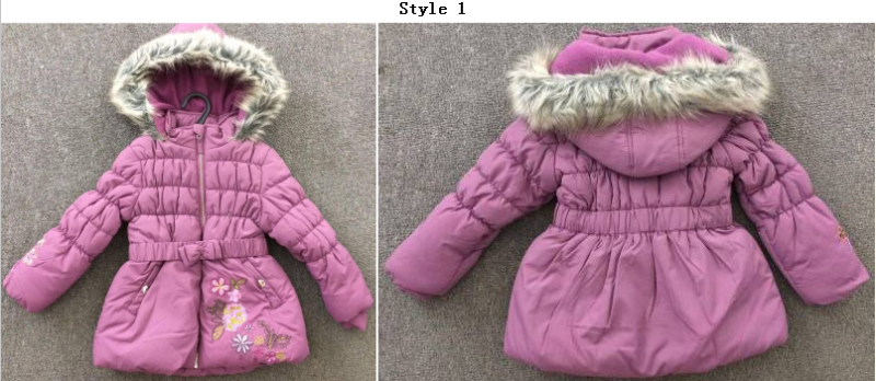 29, 650pcs Girls Padded Coats with fur hoodie TC3-378