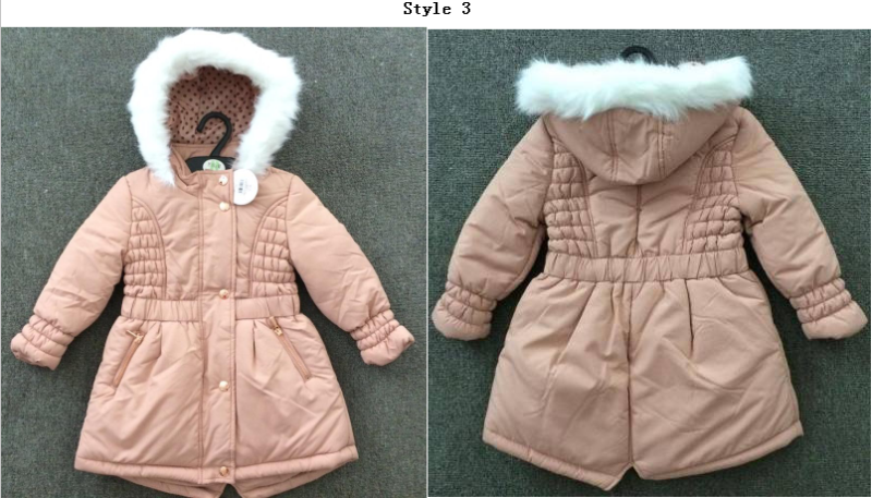 29, 650pcs Girls Padded Coats with fur hoodie TC3-378