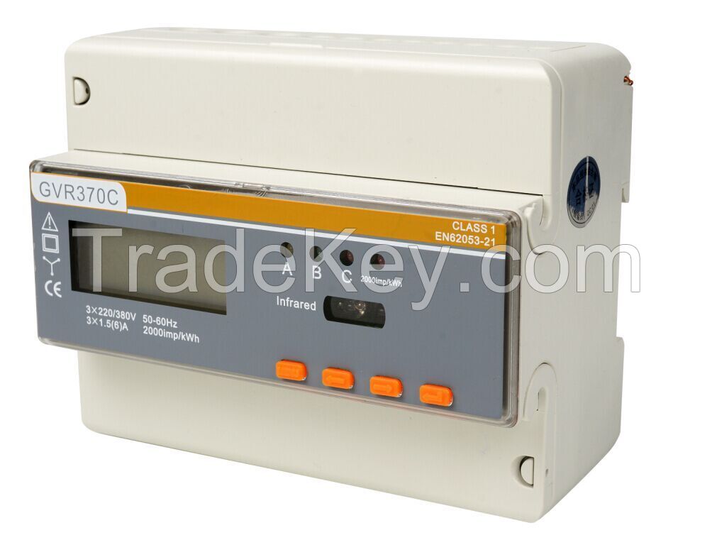 Three-Phase DIN-Rail Electricity Monitoring Energy Meter (multi-function) (seven module)