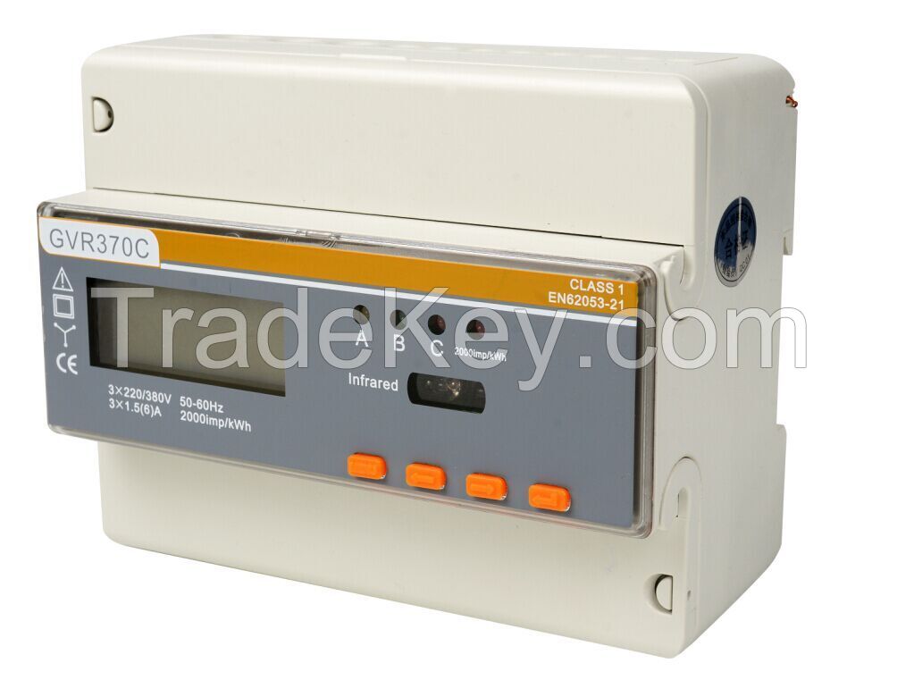 Three-Phase DIN-Rail Electricity Monitoring Energy Meter