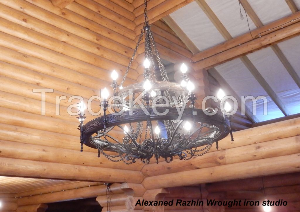 Wrought iron chandelier