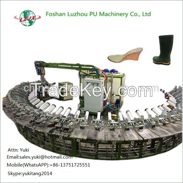 Semi-automatic Rotary Polyurethane Insole Outsole Foam Pouring Injection Pu Shoe Making Machinery