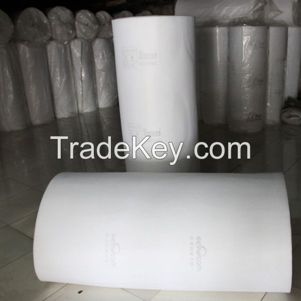 Flame retardant ceiling filter for spray booth