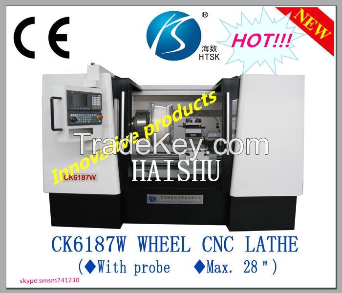 cnc wheel lathe CK6180W wheel cnc lathe for making and ripairing car wheels