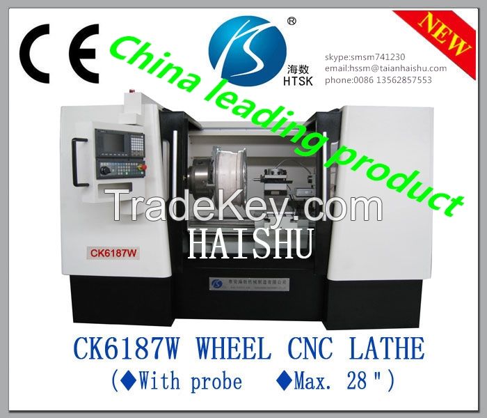 cnc wheel lathe CK6180W wheel cnc lathe for making and ripairing car wheels